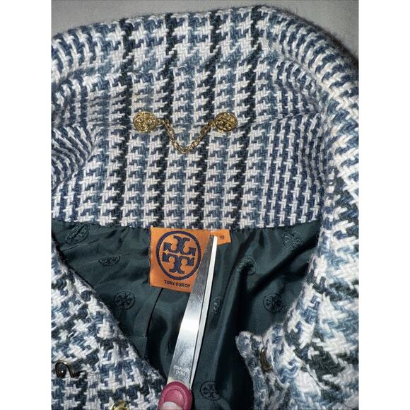 Tory Burch Virginia Glen Plaid Wool Trench Sz 10 Classic Traditional - Picture 7 of 13